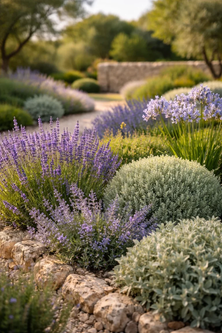 Entretien de jardin à La Garde avec massifs méditerranéens soignés et plantations équilibrées