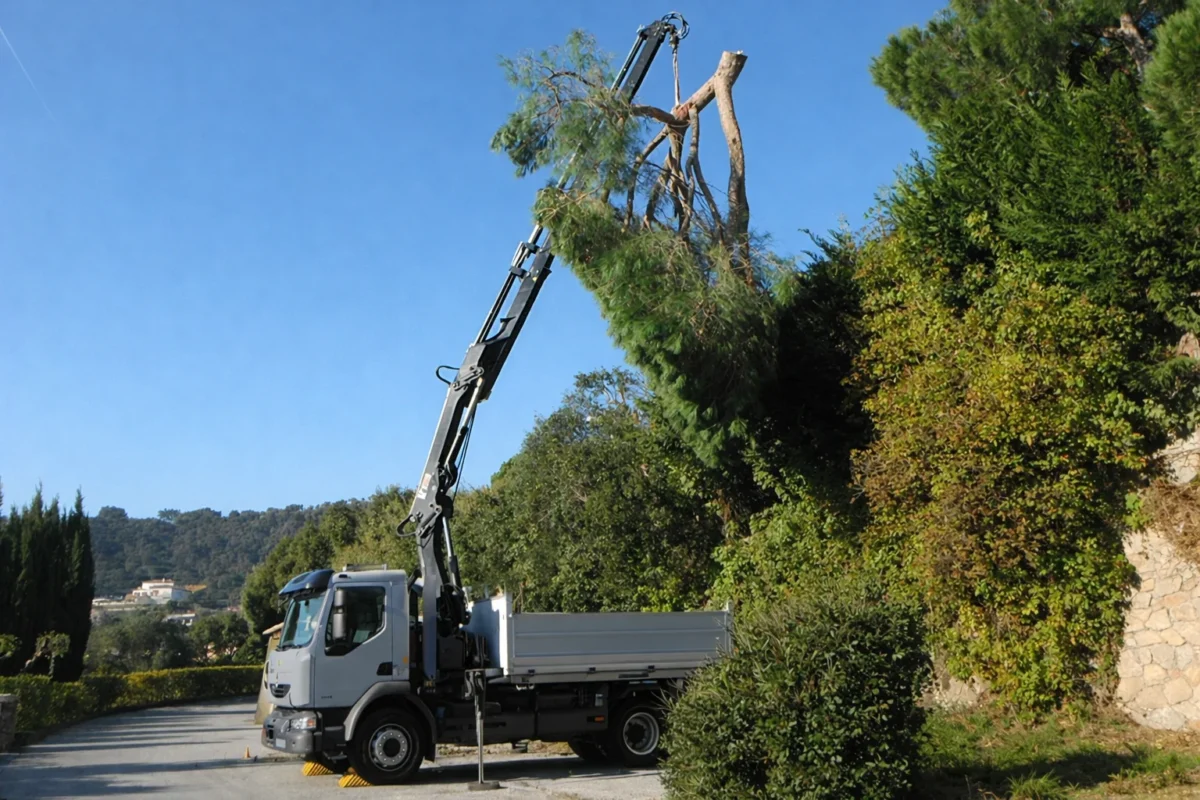 Élagage professionnel d’un arbre méditerranéen à Saint-Tropez en environnement résidentiel