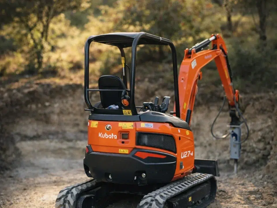 Travaux de terrassement avec mini-pelle pour préparation du terrain