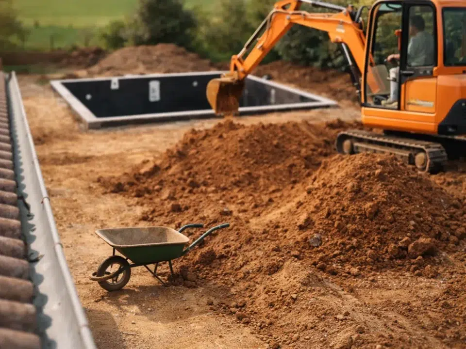 Terrassement de jardin pour piscine à La Crau avec mini-pelle